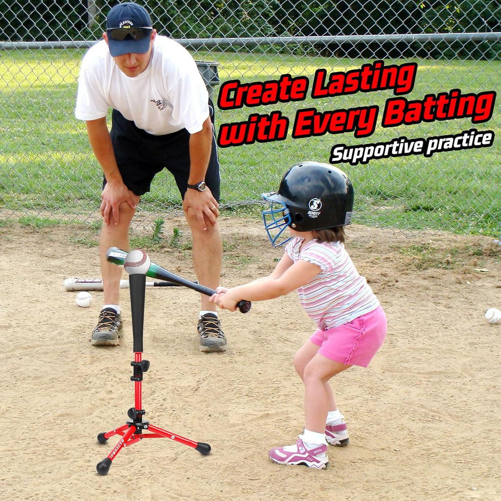 Skiennix Baseball Tee for Kids - Adjustable Height Batting & Softball Tee | Perfect for Teeball & Youth Hitting