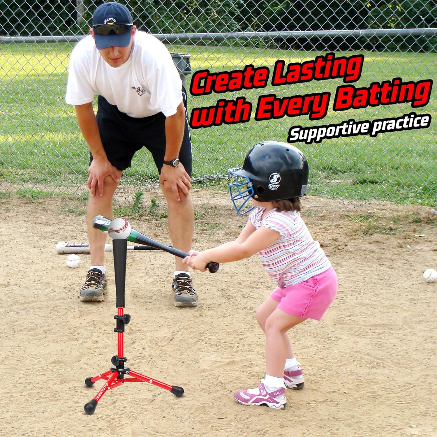 Skiennix Baseball Tee for Kids - Adjustable Height Batting & Softball Tee | Perfect for Teeball & Youth Hitting
