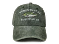 Enodtter Women Want Me Fish Fear Me Hat Trout, Fishing Gifts, Embroidered Army Green Baseball Cap for Men, Adjustable Cotton Dad Hat