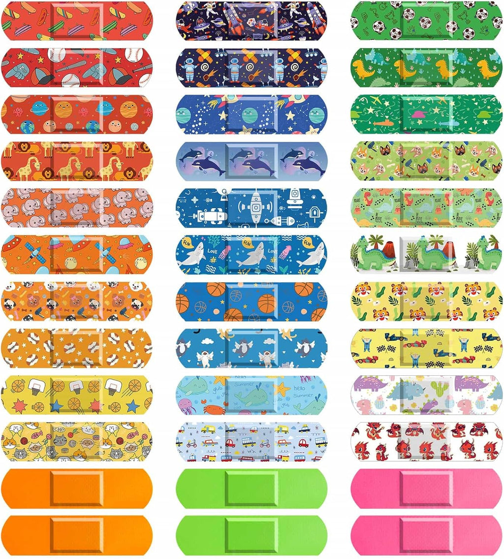 Sublaga Kids Cartoon Bandages - 300 Pcs Colorful Waterproof Adhesive Bandages for Toddlers & Children