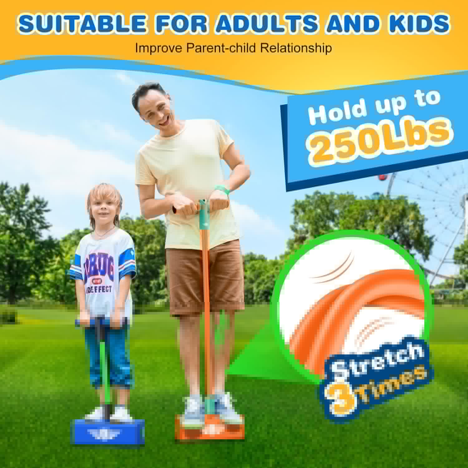 CUUGO Let's Go! Pogo Stick - Foam Jumping Toy for Kids Aged 3-12 | Fun Indoor & Outdoor Activity