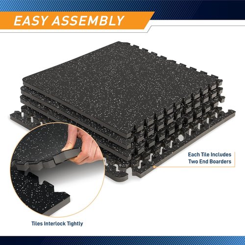 Marcy Interlocking EVA Foam Gym Floor Mat - Dual Density Rubber for Exercise Equipment | 40" Size