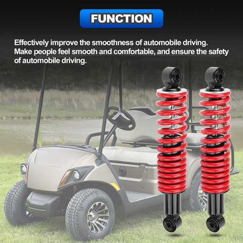 Rear Golf Cart Shock Absorbers Heavy Duty with Springs Compatible with 1995-up Yamaha Gas and Electric G14 G16 G19 G20 G22 G29 Models Replace# JN4-F2210-00, JN3-F2210-00 (RED)