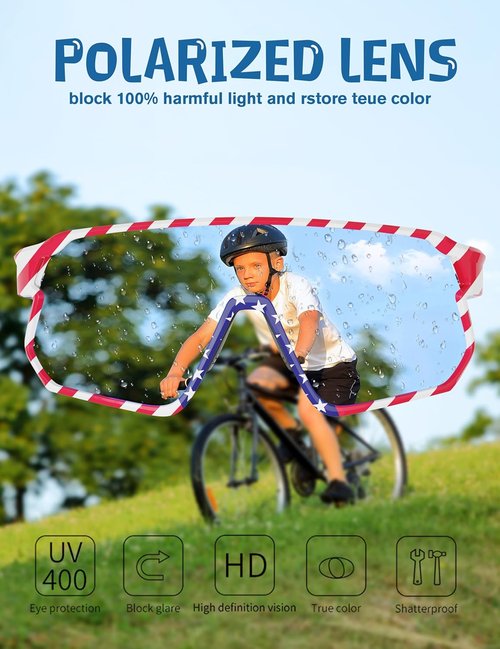 BIRCEN Kids Baseball Sunglasses - Polarized UV Protection for Boys & Girls Ages 5-12