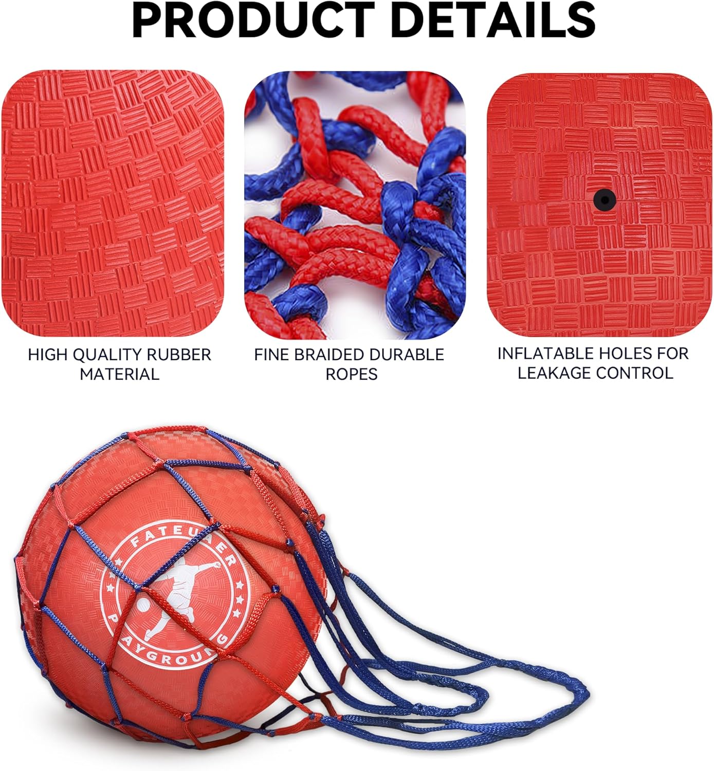 Skiennix 10-Inch Kickball Set - Durable Playground Balls with Carrying Bag for Kids & Adults