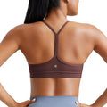 CRZ YOGA Butterluxe Y-Back Sports Bra for Women - Padded Racerback Yoga Top in Stylish Design