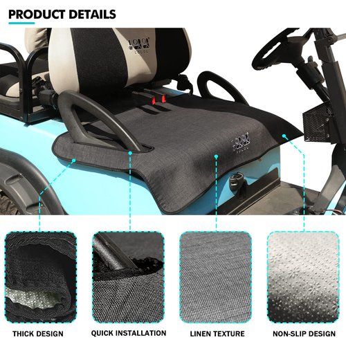 10L0L Golf Cart Seat Covers Compatible with EZGO TXT/RXV & Club Car DS/Precedent, Non-Slip Golf Cart Towel for 2/4 Person Seats, Universal Accessories for Seat Blanket (50 x 30 Inches)-Dark Gray