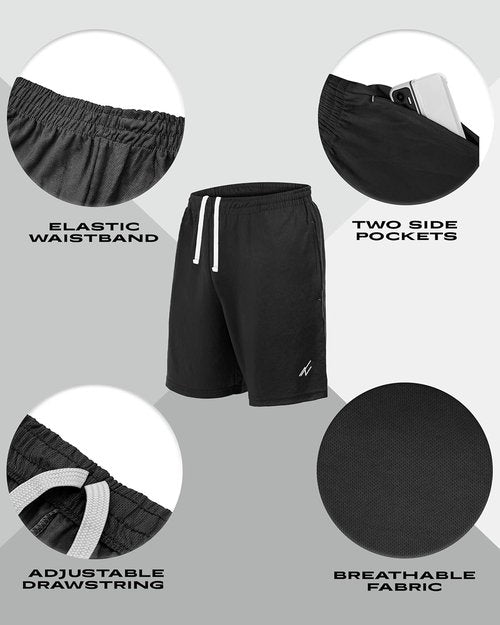 NY Threads 5 Pack Men's Athletic Shorts Quick Dry Loose-Fit Lightweight Running Workout Gym Shorts with Pockets