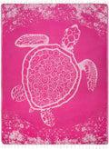 Sand Cloud Turkish Beach Towel - Sand-Free & Quick-Dry - 100% Organic Cotton - Marine Life (Crush Turtle Fuchsia)
