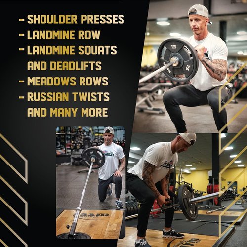 Gainz Barbell Landmine Row Anchor Attachment - 360° Swivel V-Bar/T-Bar for 2" Weight Plates