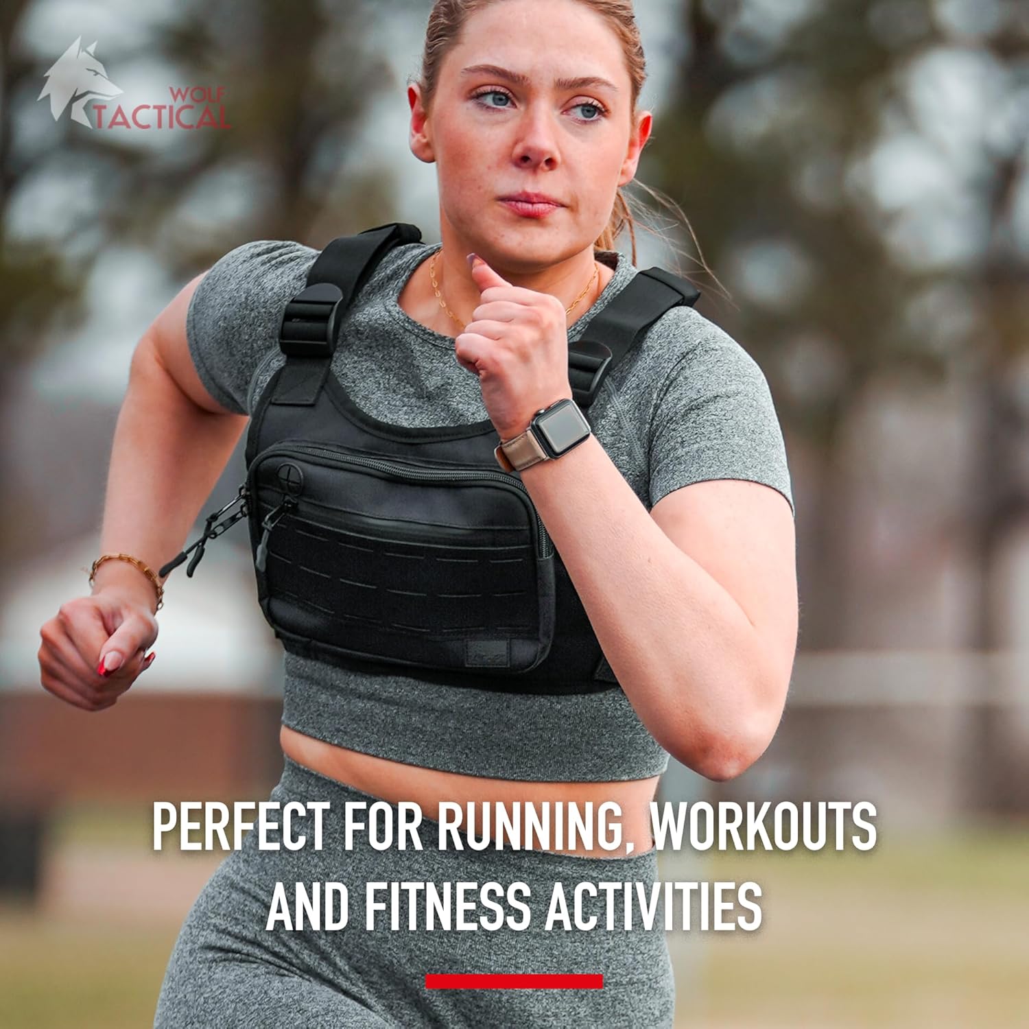 WOLF TACTICAL Chest Pack - Versatile Running Vest with Holster Design | Lightweight & Durable