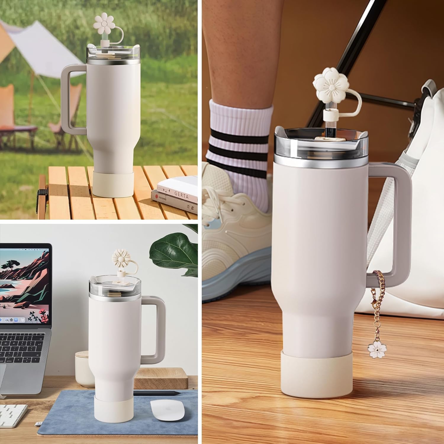 Stanley 12-Piece Cup Accessories Set - 3 Flower Straw Toppers, Silicone Boots & Charms for 30/40 Oz Tumblers