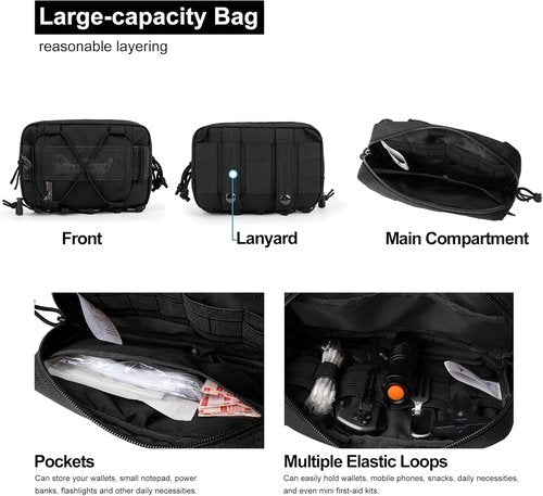 Mardingtop Molle Tactical Pouch - EDC Utility Bag with Shoulder Strap for Commuting & Hiking