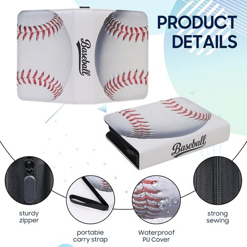 Baseball Card Binder - 4 Pocket Trading Card Holder with 400 Pockets & 50 Removable Sleeves | Portable Album for Collectors