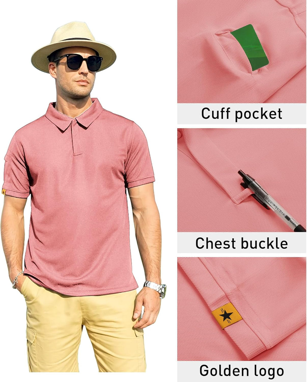 ZITY Men's Polo Shirt - Short Sleeve Athletic Golf T-Shirt | Stylish Casual Collared Design