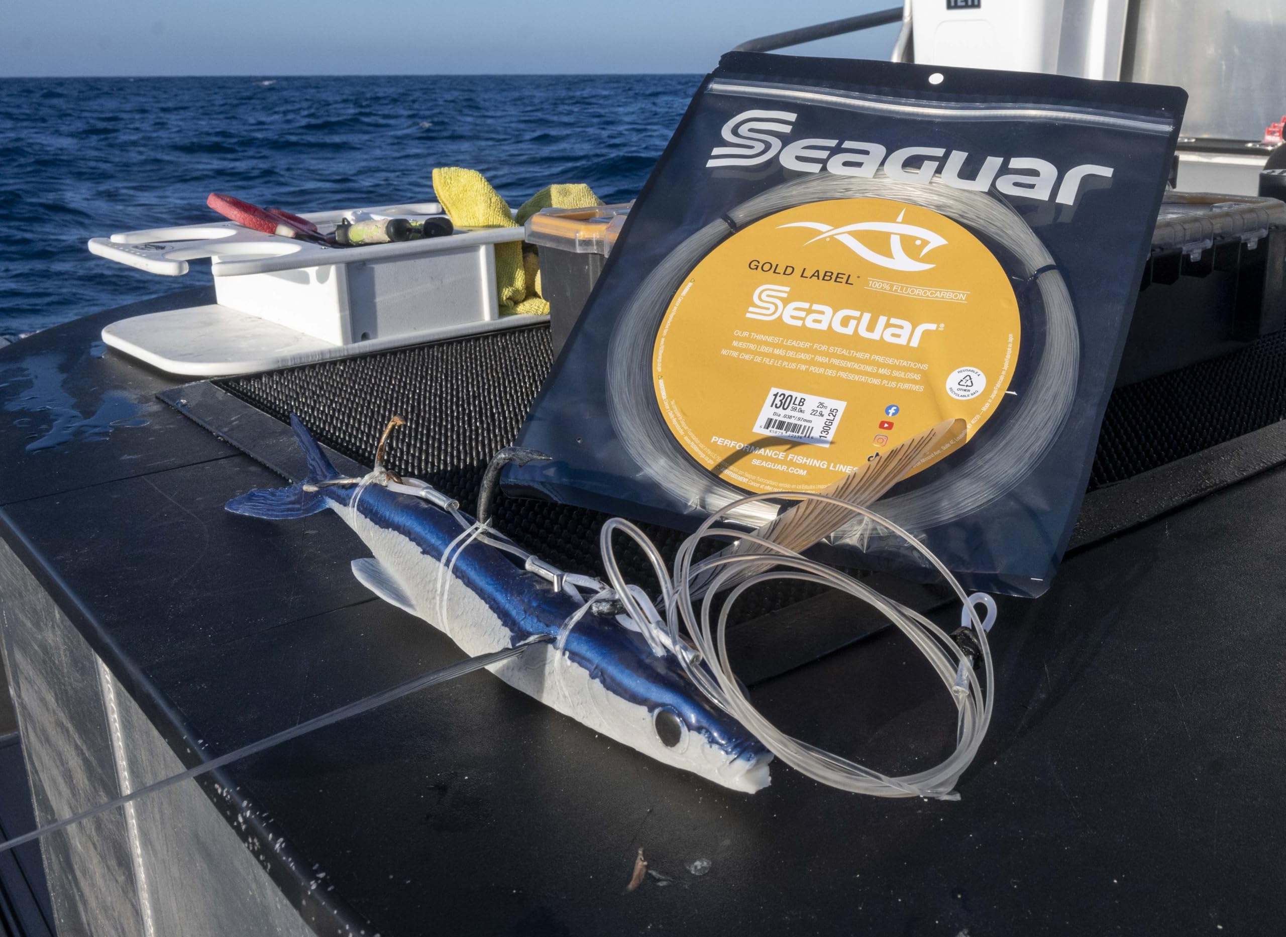 Seaguar Gold Label Big Game 100% Fluorocarbon Fishing Line Leader (Coil), 200lbs, 25 Yards - Break Strength/Length, Clear - 200GL25