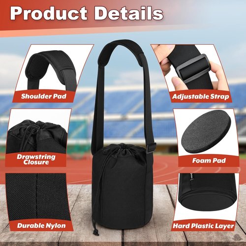 Cosmos Shot Put Carry Bag - Portable Shoulder Bag with Adjustable Strap & Foam Padding for 6-16 LBS Balls