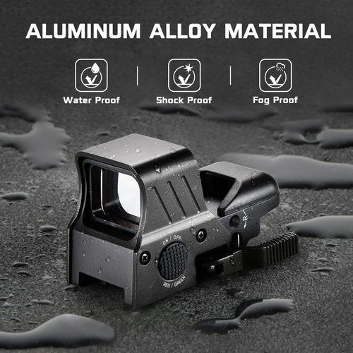 AOMEKIE Upgraded Reflex Sight 1X22X33 Red Green Dot Sight with Fully Multi-Coated Lenses,4 Reticles Red Dot Optics with Quick-Detach 20mm Picatinny Mount