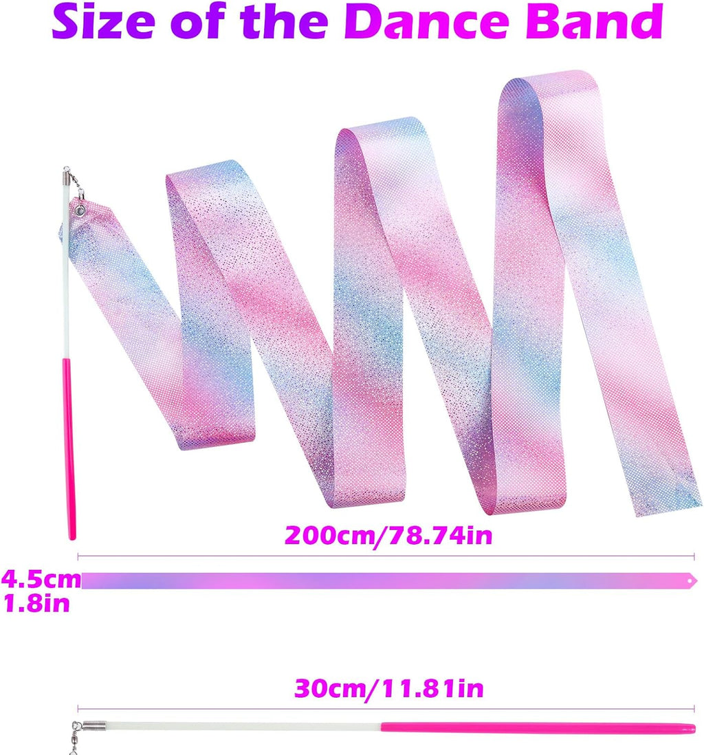 Skiennix 14PCS Dance Ribbons - Sparkling Twirling Streamers for Kids' Birthday Parties & Gymnastics