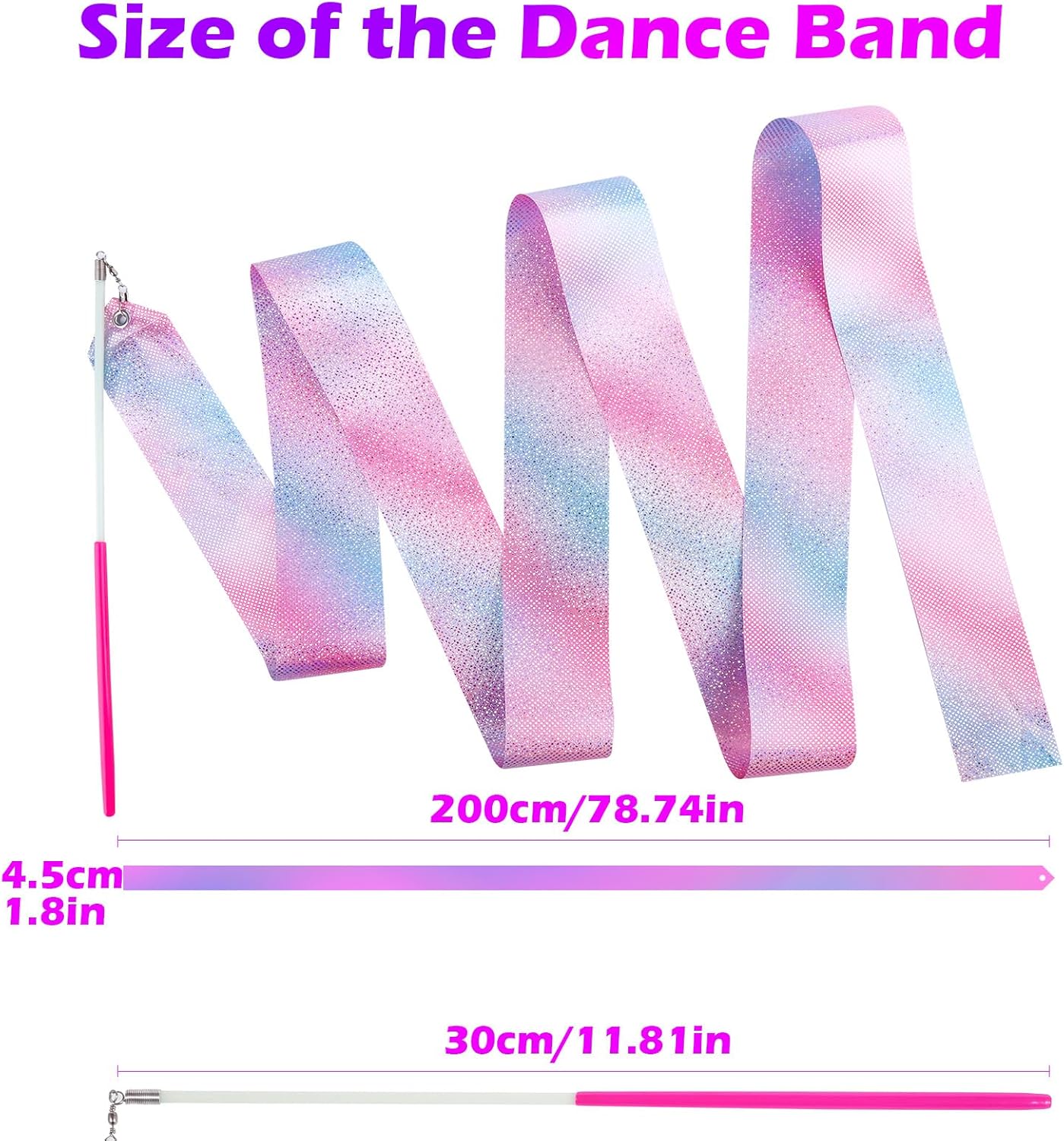 Skiennix 14PCS Dance Ribbons - Sparkling Twirling Streamers for Kids' Birthday Parties & Gymnastics