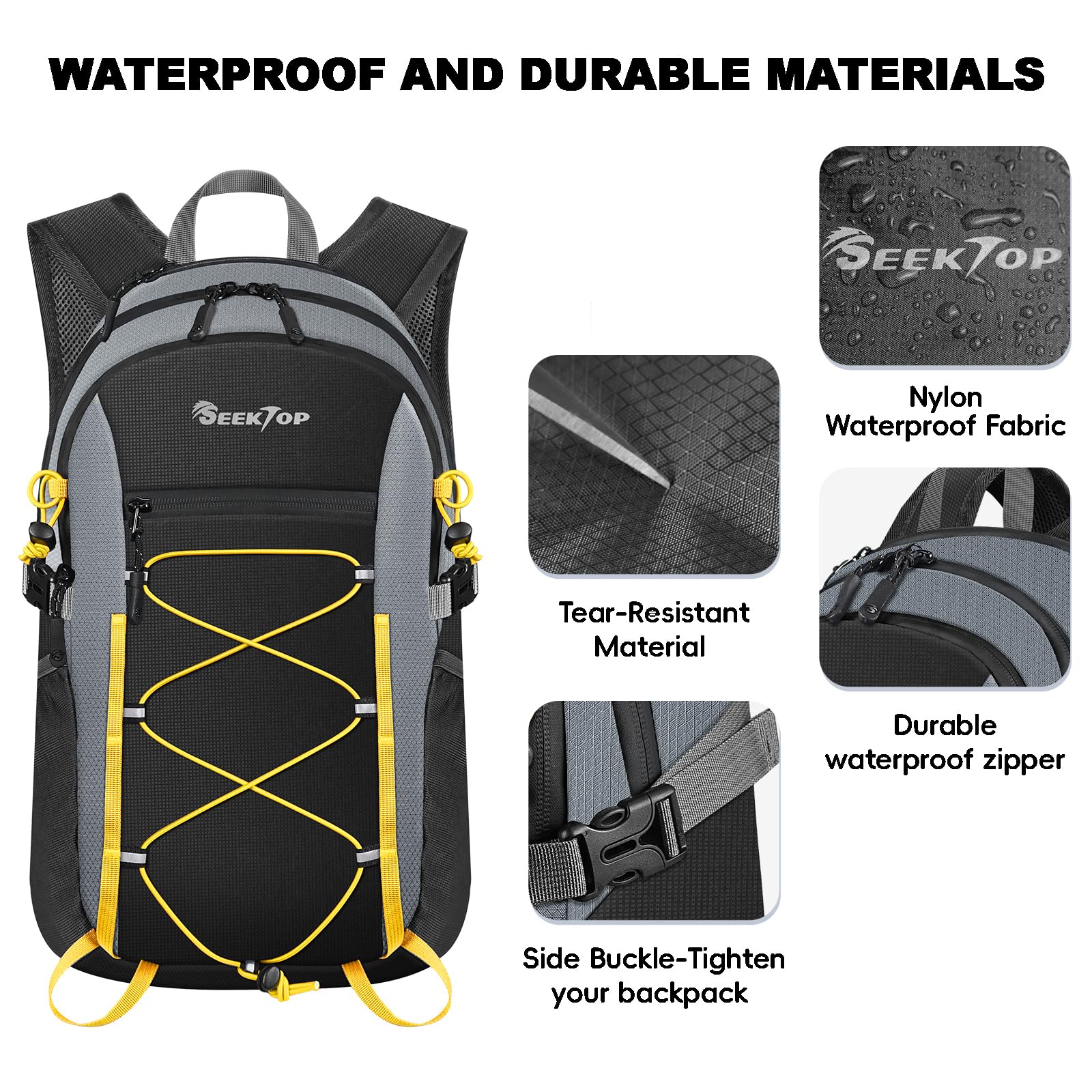 Seektop 20L Foldable Waterproof Hiking Backpack, Ultralight Small Lightweight Daypack Packable Backpack for Men Woman