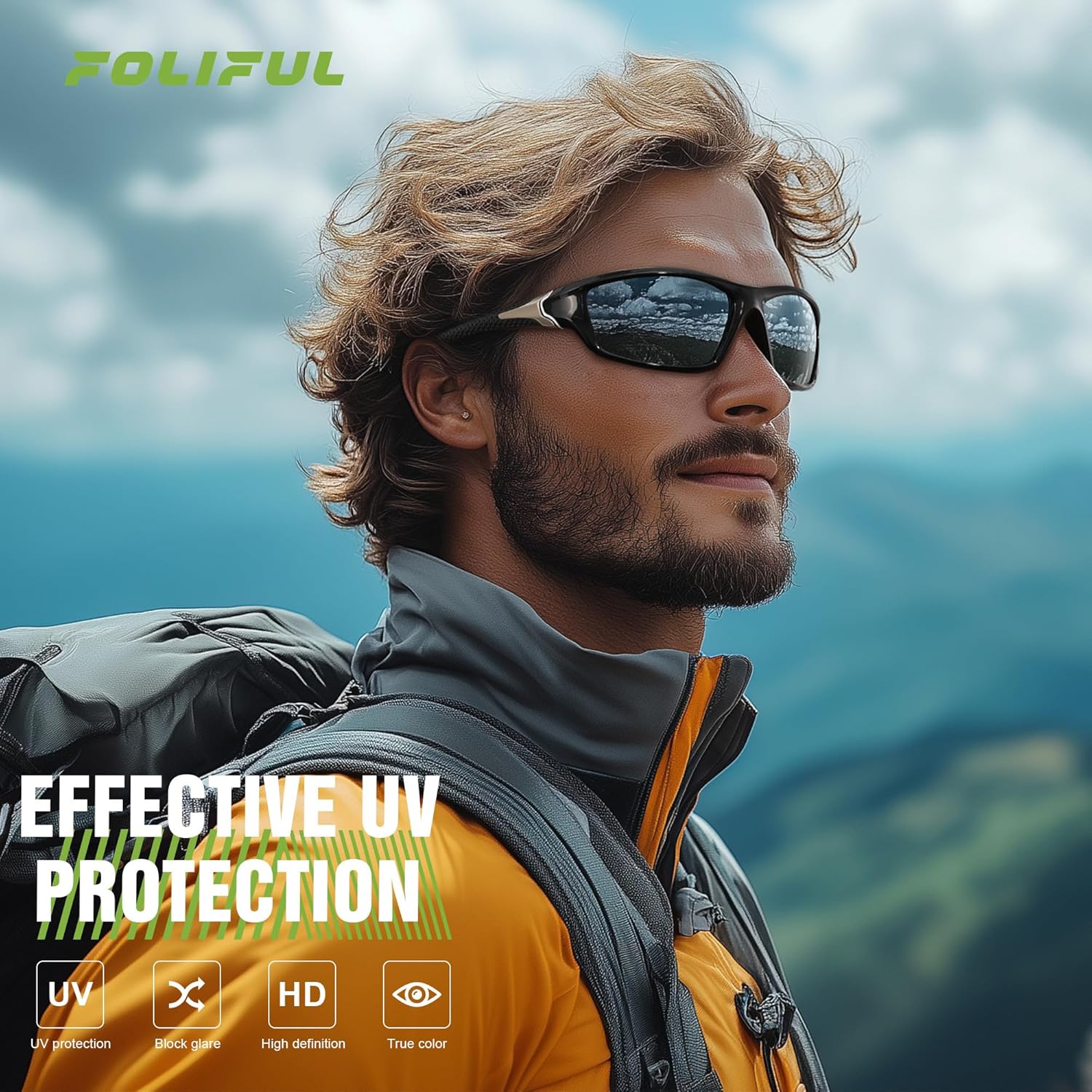 Skiennix Polarized Sports Sunglasses - UV Protection for Men | 3 Pack for Cycling, Fishing, Driving