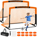 FITPARNER Kids Soccer Goal for Backyard Set - 2 Set of 5X3.6 ft (OrangeBlack)