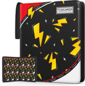 Trading Card Binder - 9 Pocket Album with 50 Removable Sleeves | Fits 900 Cards, Zipper Design, Black