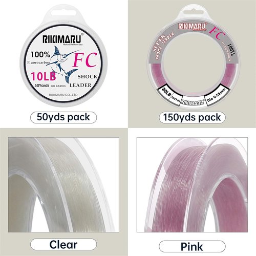 FC 100% Fluorocarbon Leader Material - Shock Resistant & Sinks Faster Than Mono | 2LB-150LB