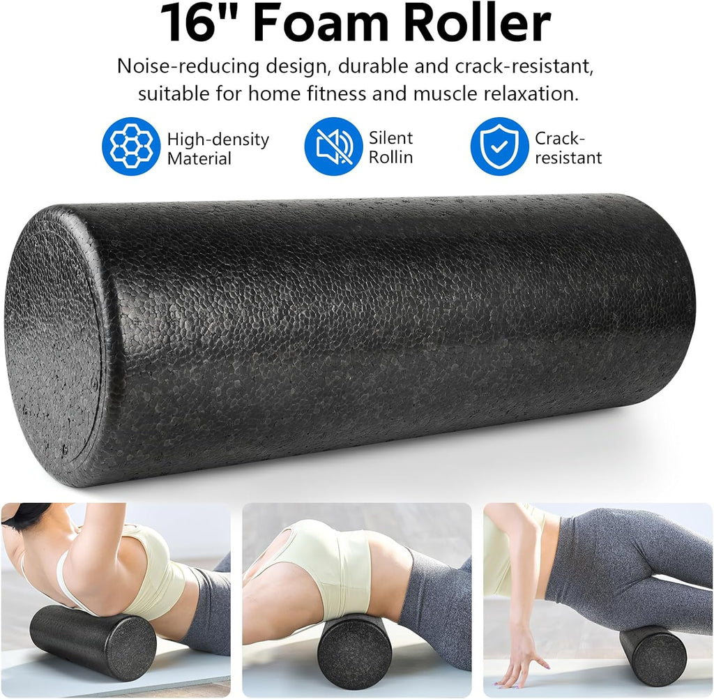 Skiennix 7-in-1 Foam Roller Set - Deep Tissue Muscle Massager with High Density Roller, Bands & Ball
