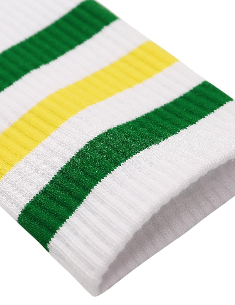 Knee High Retro Striped Tube Socks for Women & Men - 2 Pairs, One Size