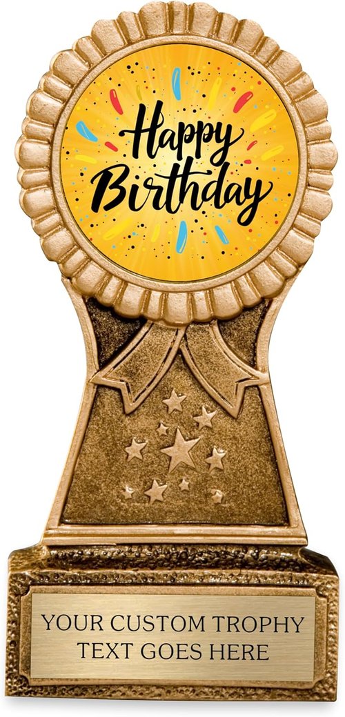 Awards4U Birthday Trophy - Personalized Engraved Award for Kids & Adults | Custom Text for Birthday Celebrations