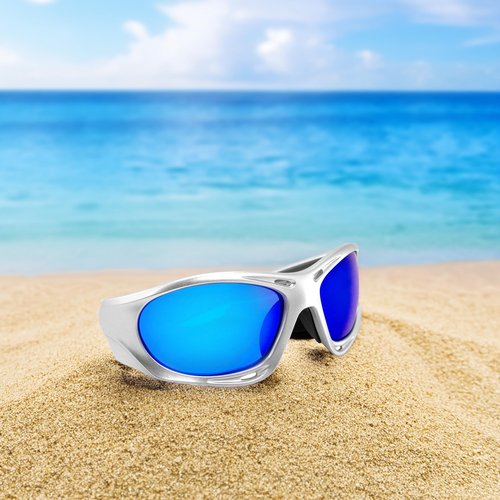 Global Vision Hydro Jet Ski Sunglasses with Polarized Anti-Fog LensesPerfect for Water Sports and Outdoor Use (Silver Blue) (Silver-Blue)