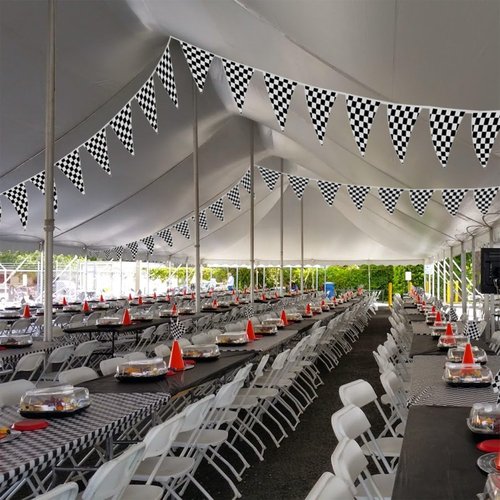 Checkered Flags 100’ FT Pennant Racing Banner - NASCAR Theme Party Decoration | Race Car Party Décor