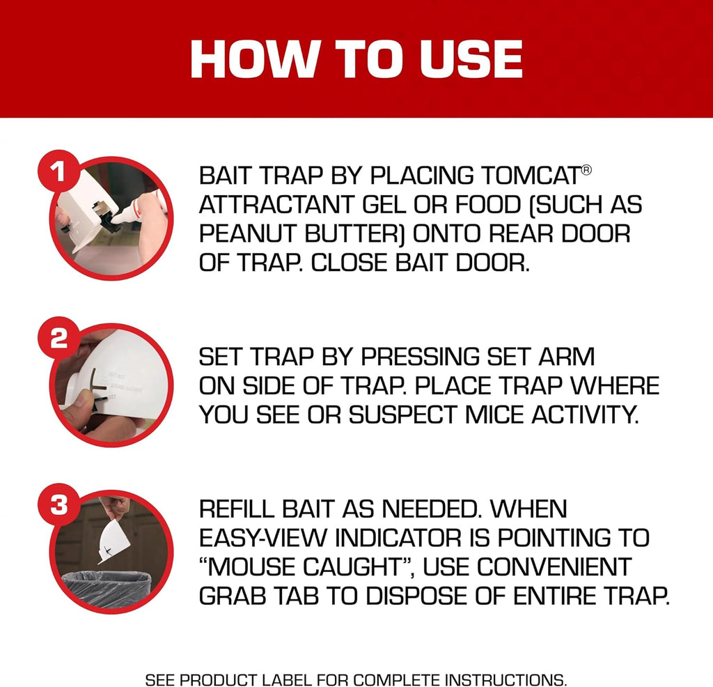 Tomcat Mouse Trap - Kill & Contain Rodents Safely | 2 Traps for Easy Disposal