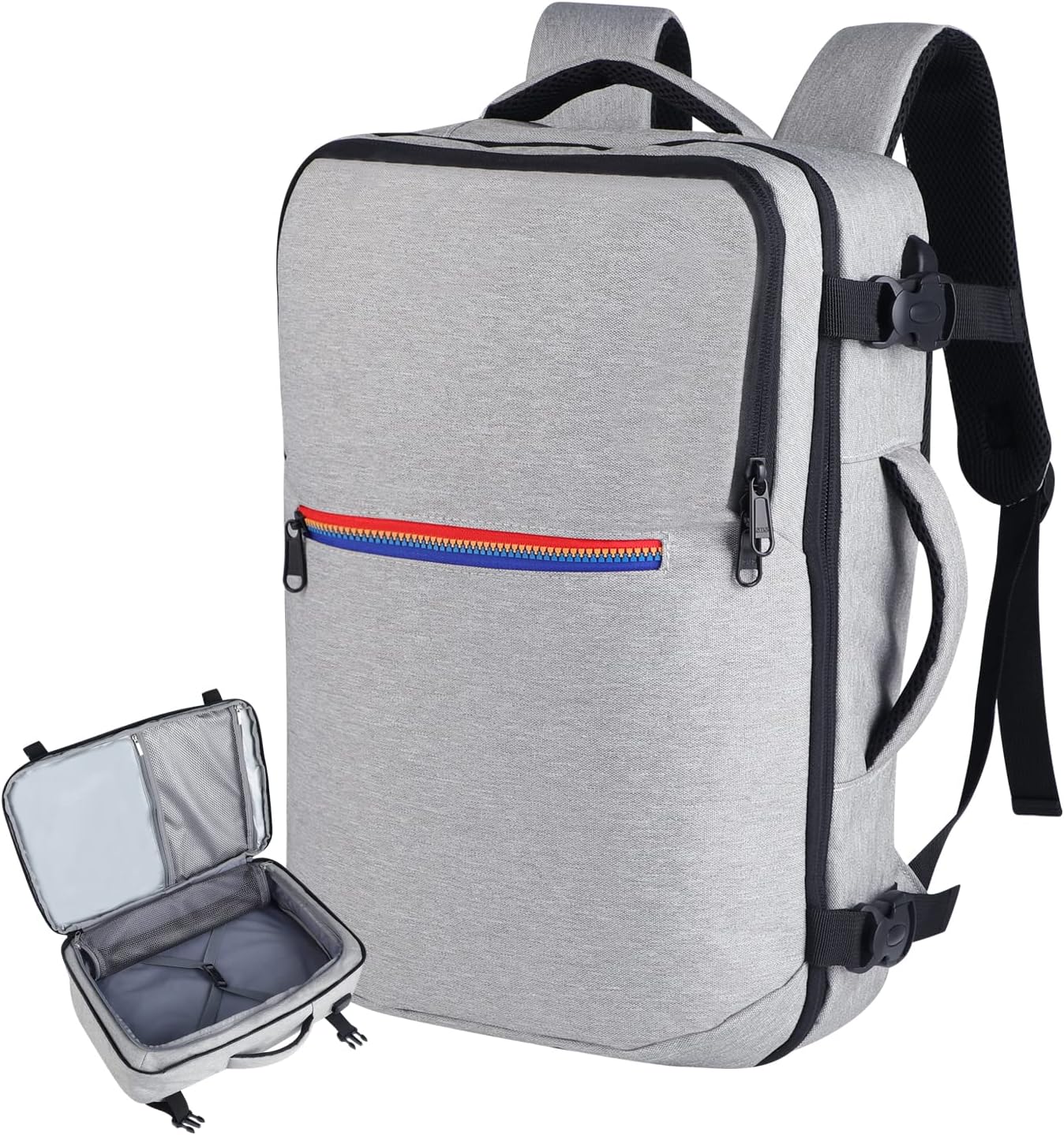 Skiennix Travel Backpack - TSA Approved Carry-On with USB Charging Port | 15.6-Inch Laptop Bag in Grey