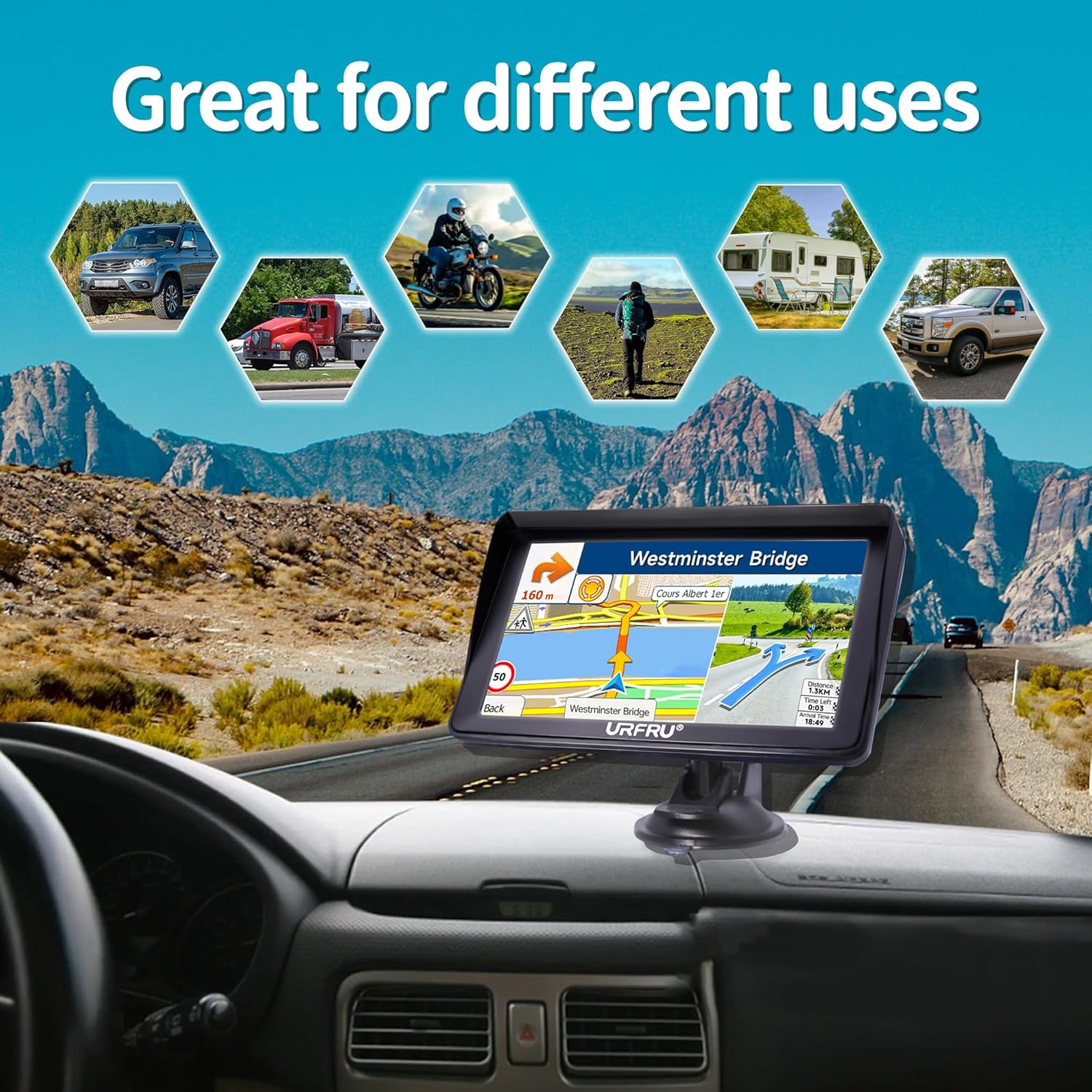 Skiennix 7-Inch GPS Navigator - HD Touchscreen, Offline Maps, Voice Guidance & Lifetime Updates