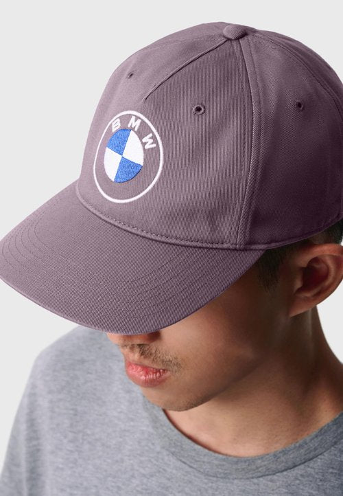 BMW Dot 5 Panel Cap – 100% Cotton Adjustable Hat Logo and Freude Embroidery - Vintage Violet - One Size Fits Most