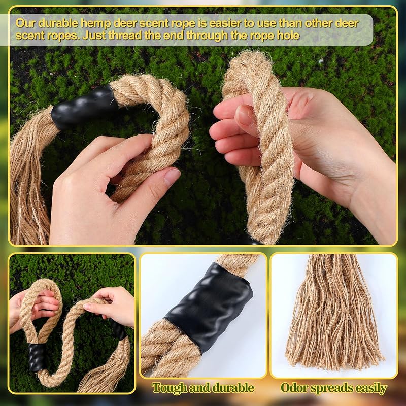 Hemp Mock Rope Scrape for Deer Hunting, 30-Inch (2-Pack) Variation: 2+30 Inch