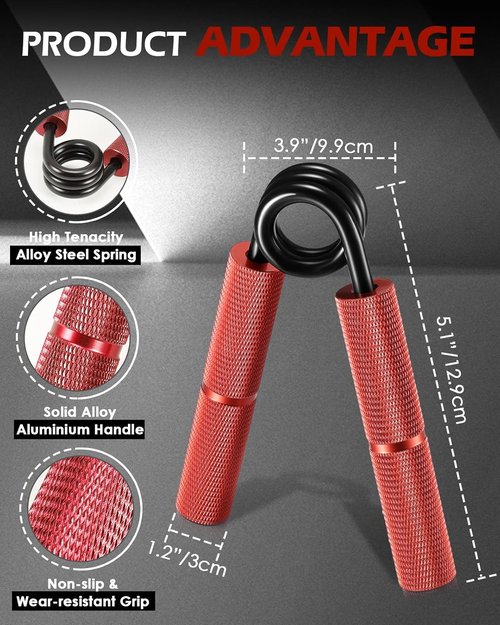 Hozzen Grip Strength Trainer Set - 6 Pack No-Slip Hand Grips for Strength Training & Recovery (50-350LB)