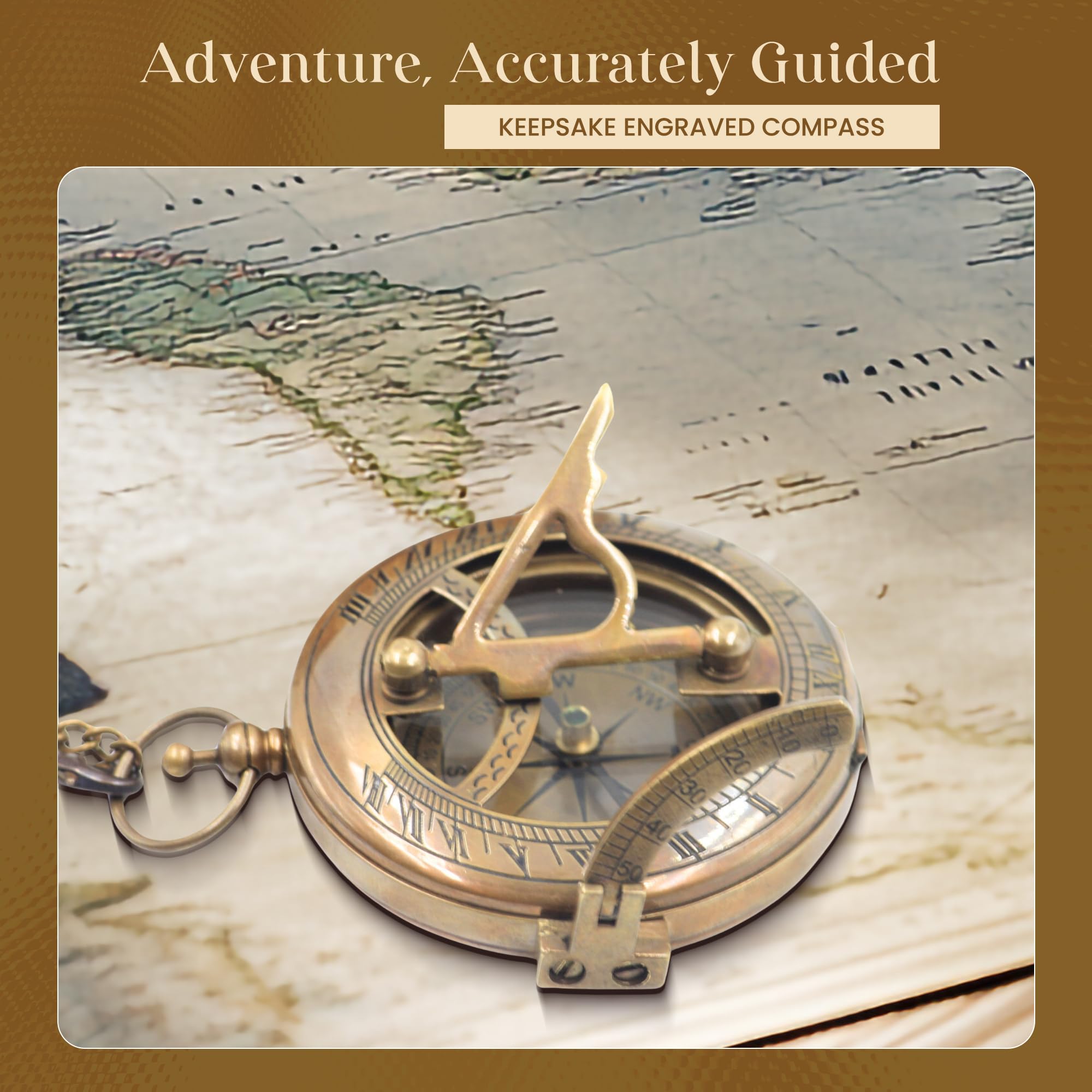 So You Can Sundial Compass Gift Hiking - Camping - Keepsake Engraved Compass Gifts for Men - Son - Boys - Women - Girls