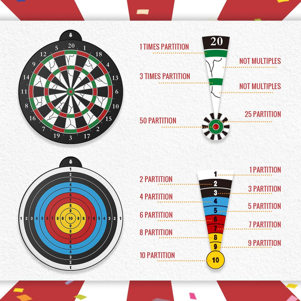 Regine Switzerland Dart Board - 12 Magnetic Darts - Fun Indoor Game for Kids Ages 5-12