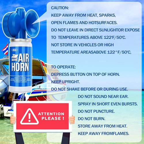 Fingig Boat Air Horn - Loud Mini Safety Horn for Sports Events | 1.4oz Compressed Fog Horn