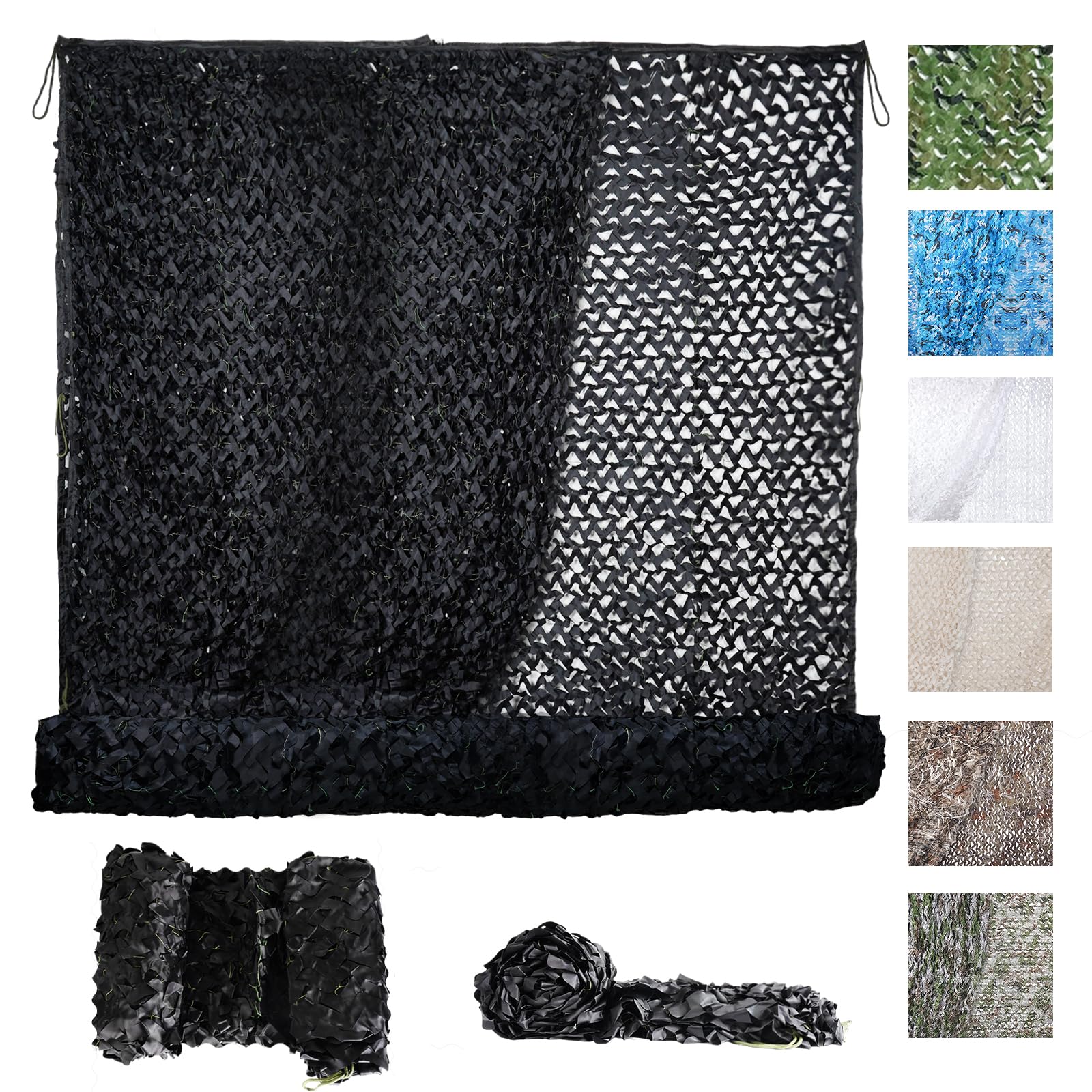 Sposuit Camo Netting - Camouflage Mesh Net, Military Camo Net for Hunting Bulk Roll, Camouflage Tarp Sunshade for Party Decorations, Sunshade, Camping Ghillie Netting