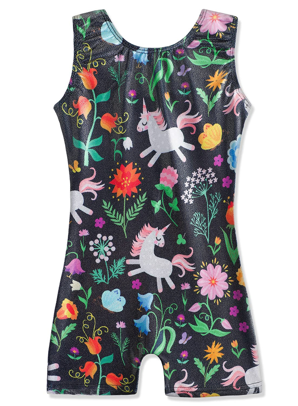 HOZIY Gymnastics Leotards for Girls with Shorts Floral Flower Black 6t Biketard Size 6-7 Years Old 7yr Old Tumbling Outfits Para Gimnasia Kids Bodysuits Clothes Clothing Sparkly