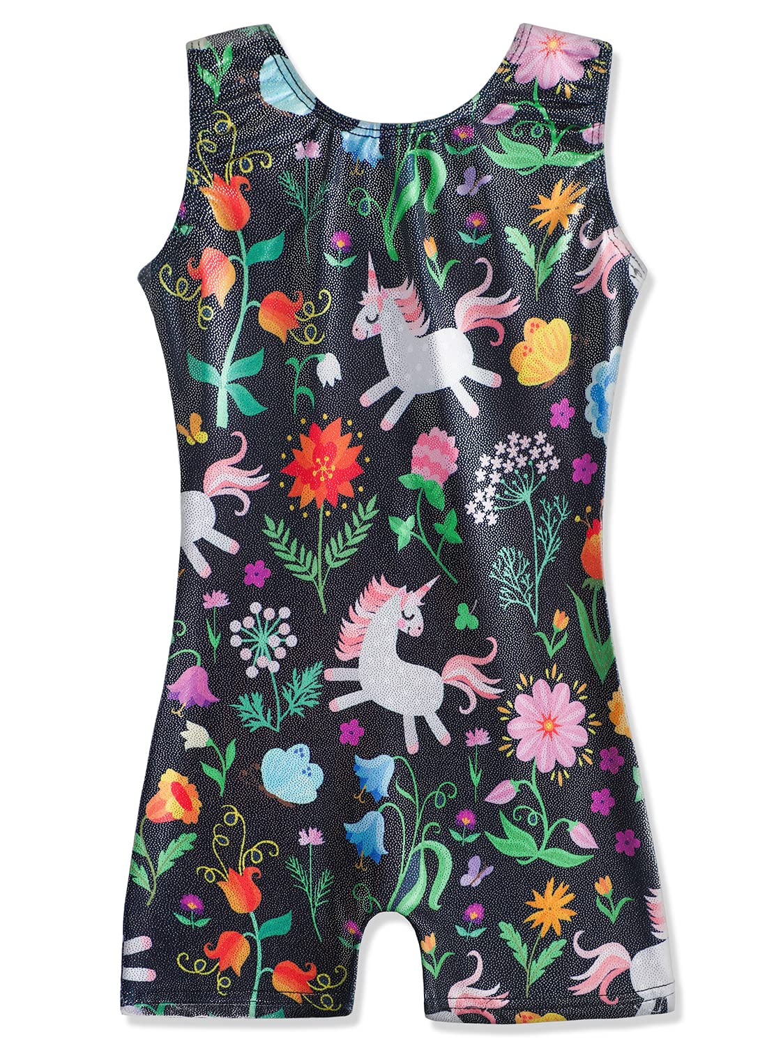 HOZIY Gymnastics Leotards for Girls with Shorts Floral Flower Black 6t Biketard Size 6-7 Years Old 7yr Old Tumbling Outfits Para Gimnasia Kids Bodysuits Clothes Clothing Sparkly