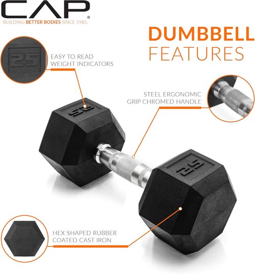 CAP Barbell Coated Dumbbell Weights - Versatile Options in Pairs & Sets for Home Gym