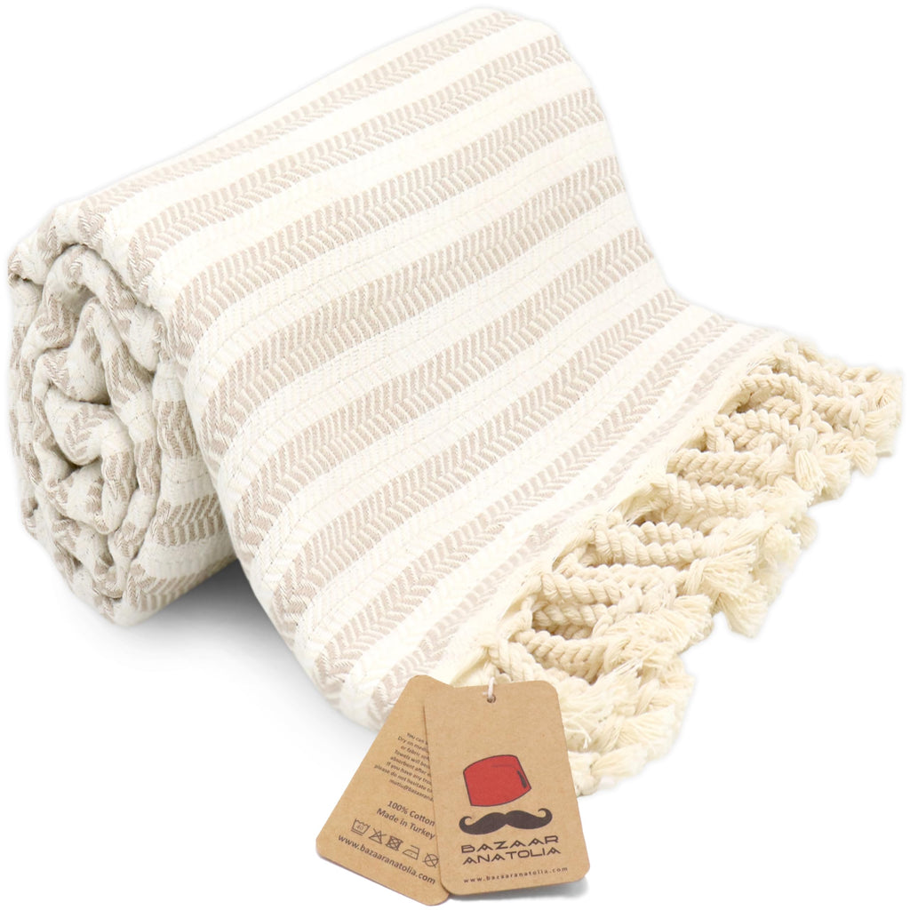 Bazaar Anatolia Turkish Beach Towel 100% Cotton Bath Towels Oversized Quick Dry Farmhouse Decor Sheets Bathroom Towels Sand Free Camping Blanket 71x39 inches - Ethnic Green