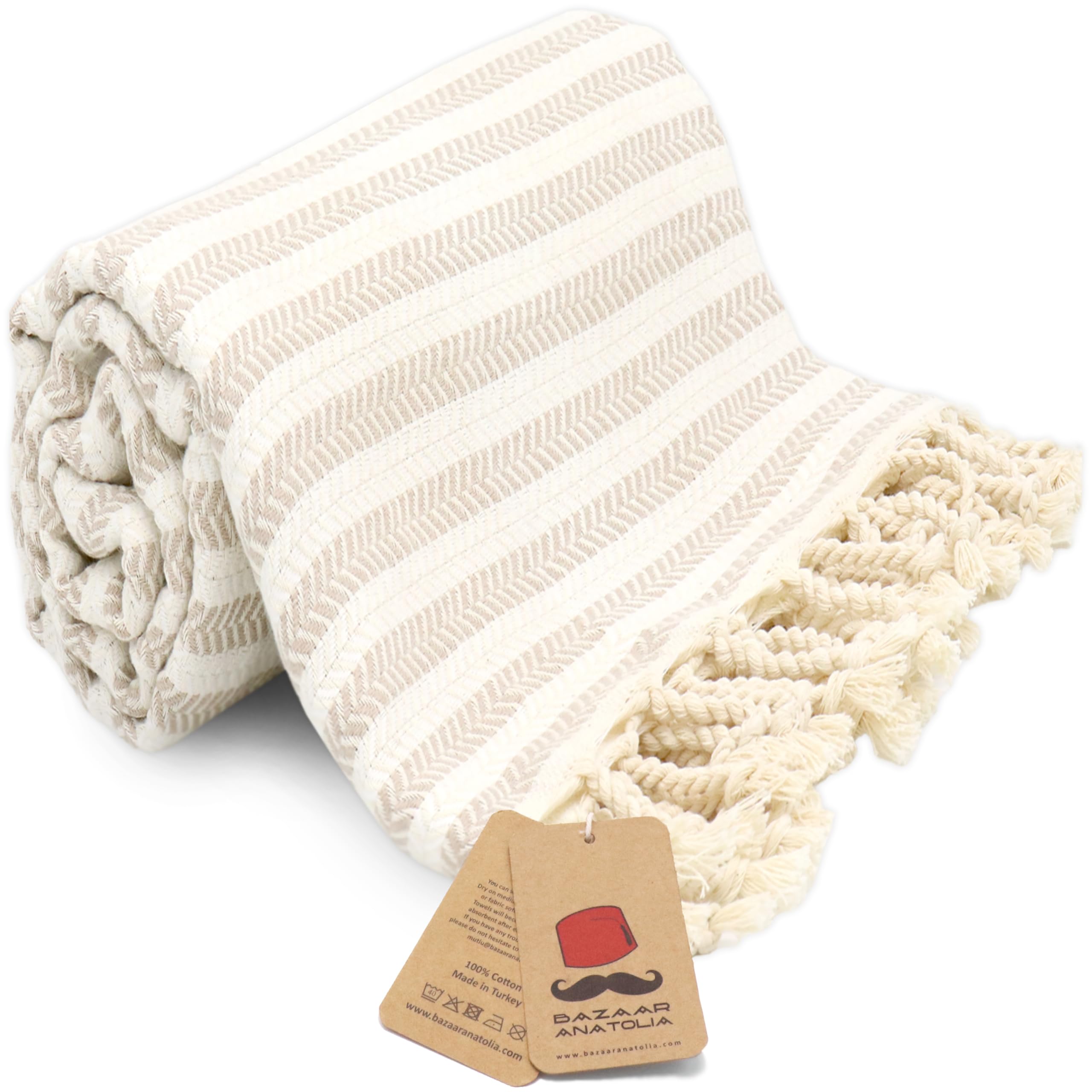 Bazaar Anatolia Turkish Beach Towel 100% Cotton Bath Towels Oversized Quick Dry Farmhouse Decor Sheets Bathroom Towels Sand Free Camping Blanket 71x39 inches - Ethnic Green