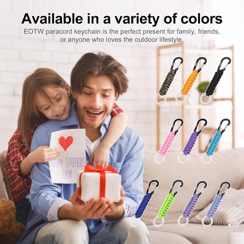 EOTW Carabiner Keychain - Durable Paracord Clip for Camping, Hiking & Fishing | Compact Organizer